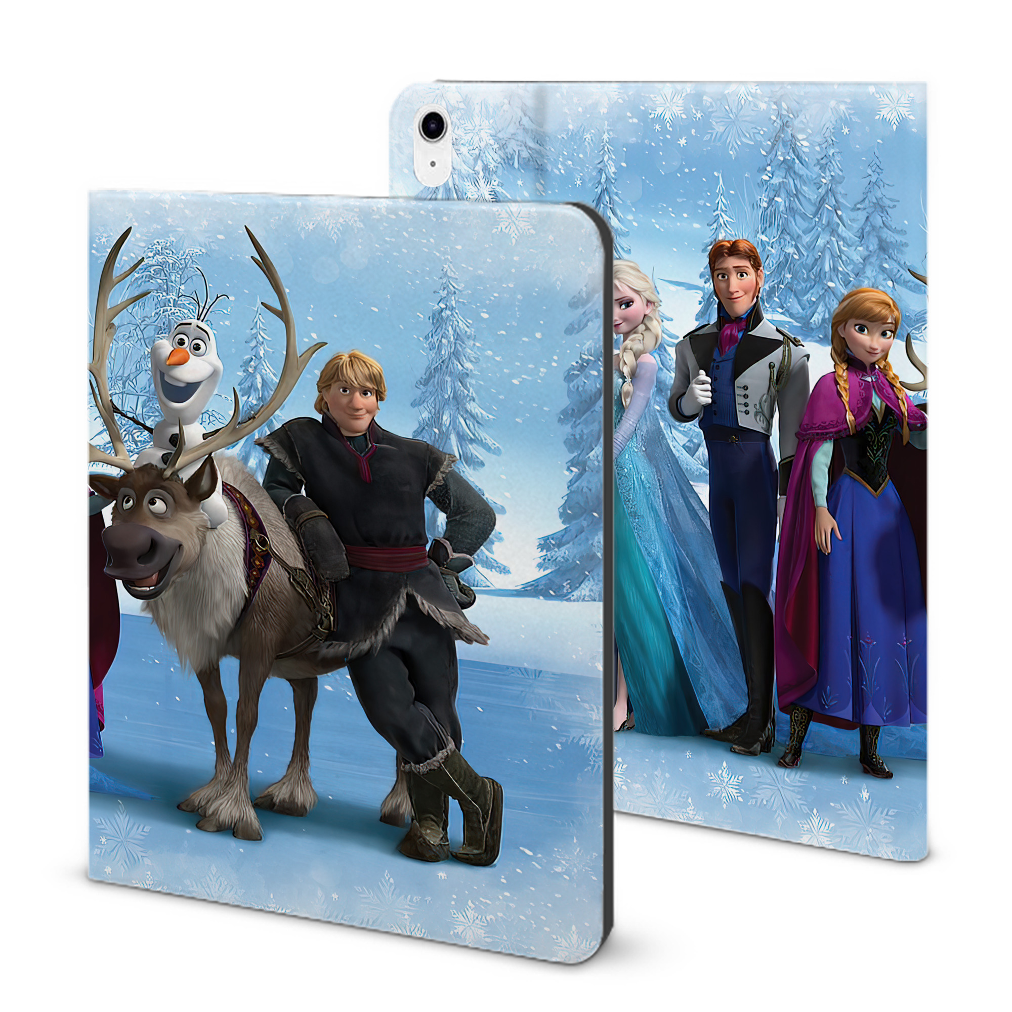 （画像用） アナと雪の女王 アンナ エルサ Frozen Anna Elsa IPad ケース ブック型 PUレザー TPU 耐衝撃 軽量 薄型 ペン収納なし 全面保護 IPad 各モデル対応